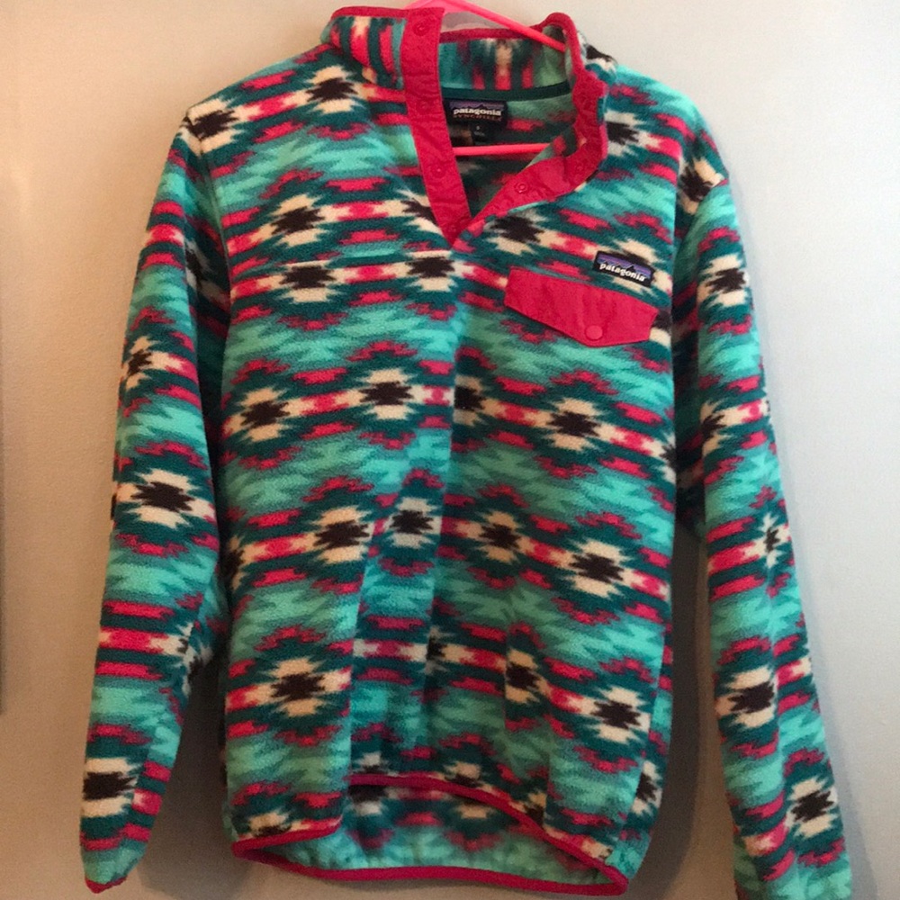 Patagonia patterned snap up pullover